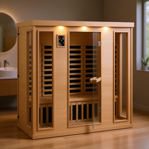 D0100HRSGUX Sauna Spa per 3-4 Persone con Infrarossi Lontani, Sauna Domestica in Legno con Pannello di Controllo Computerizzato - Product Image 2