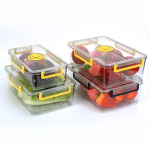 Fridge organizer high quality airtight transparent box plastic food container with lid