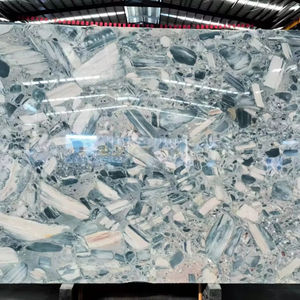 Dalle de quartzite bleu clair polie directement de l'usine, provenant du Brésil, polie pour la décoration d'arrière-plan, marbre bleu du Brésil - Product Image 1