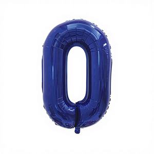 Globo de Aluminio Azul Número 0 de 16 Pulgadas, Impresión Offset, 240 Piezas/Caja para Decoración de Fiestas - Product Image 1