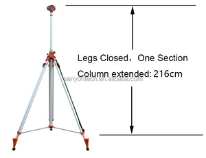 Trípode resistente de elevación de aluminio de <span class=keywords><strong>4</strong></span> <span class=keywords><strong>metros</strong></span> de altura con tubos estables para estación total y láser Roatry - Product Image 4