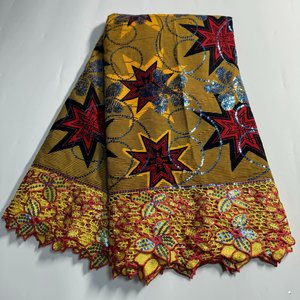 2024 New <strong>Designs</strong> Ankara Fabric Dresses Perforated Wax <strong>Cloth</strong> Sequin Fabric Voile Fabric Jacquard Water Soluble Plain 6 Yards Lace