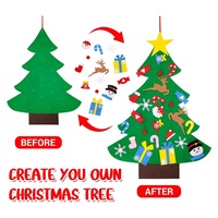 DIY Hochwertige Filz-Weihnachtsbaum-Dekoration Wandbehang Ornament mit LED-Lichtern als Weihnachtsgeschenk für Kinder