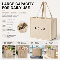 Sac fourre-tout en toile personnalisé avec logo, grande capacité, vente en gros, écologique, réutilisable, en coton, pour les courses, les voyages, la plage