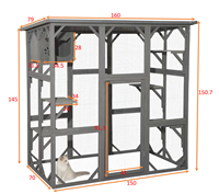 Villa pour chat imperméable Chilochilo, enclos en bois pour chat, maison pour chat, abri pour chat en extérieur
