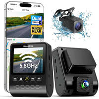 Cámara para Auto con Grabación en Bucle 4K Delantera y 1080P Trasera, Pantalla IPS, DVR con WIFI 5.8G, GPS y Supercondensador Integrado