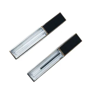 Factory Custom 7g High Quality Electroplated Golden Edge Square Lip Gloss Tube