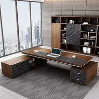 Bureau de patron de luxe moderne Mobilier de bureau en bois MDF de style classique en forme de L pour table de bureau à domicile