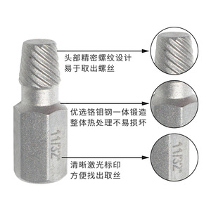 Juego de Extractores de Tornillos Hexagonales Imperiales Personalizados al por Mayor, Herramienta para Quitar Tornillos Rotos, Extractor de Pernos - Product Image 1