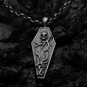 Pendentif personnalisable style rétro sombre, squelette démoniaque en cage, pour clavicule, néo-gothique, en alliage de zinc, tendance - Product Image 3