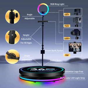 40 inch 360 fotohokje voor 5-6 personen, selfie voor evenementen, automatisch draaibaar platform met RGB ringlicht, afstandsbediening, flightcase - Product Image 4