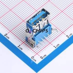 USB30-02-T2-BL USB Connector Bent Lead Through Hole Connector Type-A Female Right Angle Insert - Product Image 1