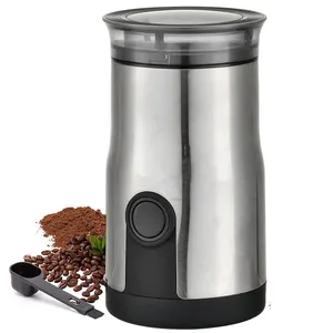 Taşınabilir ayrılabilir kahve ve baharat öğütücü elektrikli değirmen makinesi kompakt paslanmaz çelik kahve değirmeni