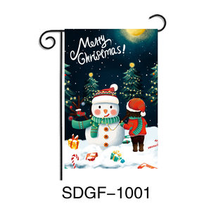 Bandera de jardín rectangular con gráfico de Papá Noel para decoración navideña de fiestas, con poste de fábrica - Product Image 4
