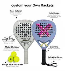 Racchetta da <span class=keywords><strong>Padel</strong></span> Personalizzata in Fibra di Carbonio con Anima in Schiuma EVA e Fibra di Vetro - Racchetta da Tennis <span class=keywords><strong>Padel</strong></span> Leggera e Resistente Paletas De <span class=keywords><strong>Padel</strong></span> - Product Image 2