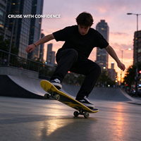 Skateboard complet Maple Double Kick à 4 roues pour débutants, adultes, adolescents, garçons, filles - Vente en gros