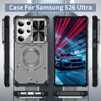 Étui magnétique pour Samsung Galaxy S26 Ultra, S26 Plus, S25 Ultra, S24 avec cache-caméra coulissant, antichoc, robuste et protecteur de confidentialité