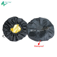 Bonnets de douche extra larges en satin à motif imprimé avec logo personnalisé Bonnet de douche imperméable à volants et réutilisable pour les cheveux bouclés