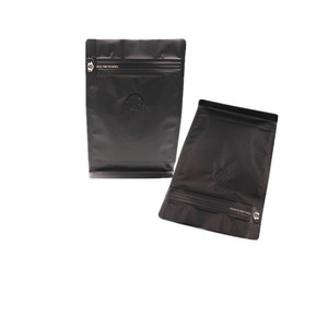 Personnalisé Noir Mat Mylar À Soufflet Scellé Sous Vide Café Gourmand <span class=keywords><strong>Met</strong></span> en Sac Avec la Valve Et le Zip-Lock" - Product Image 1