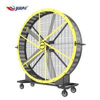Kipas HVLS Mobile JULAI 2m 6.5ft PMSM Direct Drive, Kipas Industri Portabel Volume Udara Besar dengan Roda untuk Acara Luar Ruangan