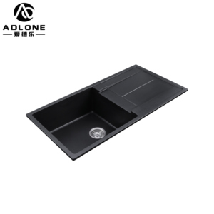 Évier de cuisine moderne haute couture en pierre de quartz de qualité supérieure avec plaque d'égouttage - Product Image 2