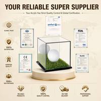 Vitrine en acrylique pour balles de golf avec base en gazon artificiel, boîte de présentation pour collection de balles de golf de tournoi