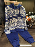 Nuevo conjunto de ejercicio, suéter plisado con capucha y letras de color de contraste, pantalones ajustados, conjunto de 2 piezas para mujer