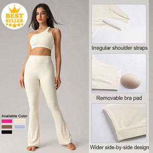 売れ筋不規則なワンショルダーバック中空スポーツブラヌード肌にやさしいヨガフィットネスアクティブトップブラヨガ下着 - Product Image 1