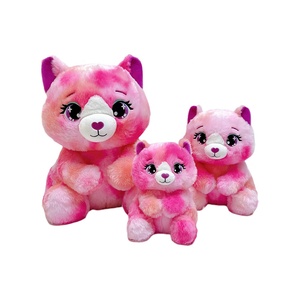 Adorable Peluche Chat Rose Tie-Dye Super Douce avec Doublure en Maille et Grands Yeux Scintillants, T-Shirt Décontracté - Product Image 2