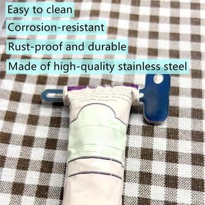 Divers styles de distributeurs de crème pour le visage, de dentifrice et de produits capillaires en acier inoxydable, et de presse-tubes cosmétiques en plastique pour dentifrice - Product Image 4