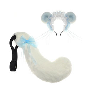 S0001 لينة فروي الأذن عصابة الرأس والذيل مجموعة لطيف تأثيري التبعي لوليتا السنجاب الطائر عقال الرأس للحزب - Product Image 4