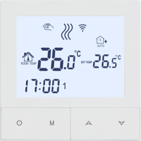 Thermostat de chauffage à rétroéclairage LCD convivial, construction durable, régulateur de température pour chauffage électrique par le sol