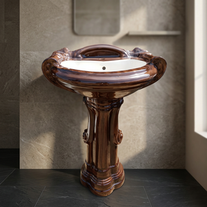 Vente en gros Colonne en béton Lavabo sur pied Lavabo sur pied Lavabo de salle de bain Colonne haute Bassin rond à base de ciment - Product Image 6