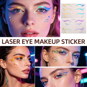 Pegatinas Holográficas Láser Europeas Americanas, Brillantes, de Larga Duración, con Forma Geométrica, para Ojos <span class=keywords><strong>y</strong></span> Rostro, Pegatinas de <span class=keywords><strong>Tatuajes</strong></span> - Product Image 4