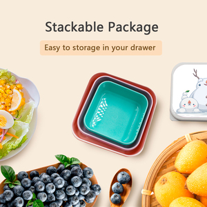 Tùy chỉnh <span class=keywords><strong>OEM</strong></span> nhựa snackle <span class=keywords><strong>Container</strong></span> 3 gói vuông ăn trưa hộp bento hộp nhựa Snack hộp lồng nhau hộp đựng thức ăn cho lưu trữ - Product Image 2