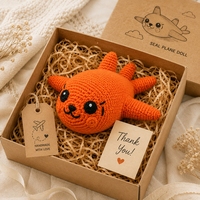 Peluche Phoque Géant en Forme d'Avion, Doux Jouet en Peluche, Poupée au Crochet, Jouets Lion de Mer, Peluches d'Aquarium, Fabriqué à la Main en Tissu de Coton
