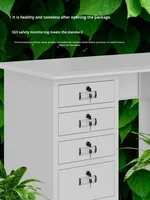 Bureau d'ordinateur en acier de bureau avec un seul tiroir verrouillable, bureau d'écriture pour médecins et comptables, établi en acier inoxydable
