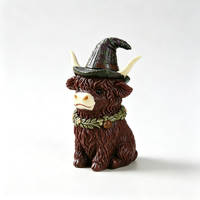 Nouvelle figurine mignonne de vache des Highlands pour Halloween, cadeau pour la maison, décoration d'ambiance de Noël, ornement en résine
