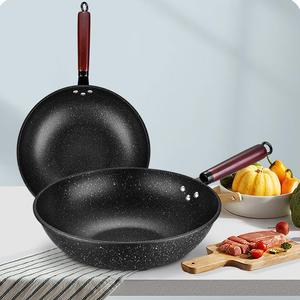 Wok de Cocina de Acero al Carbono de 30/32cm, Económico, Antiadherente, con Revestimiento de Mármol, para Freír, Panci Goreng, Kuali - Product Image 6