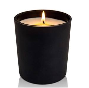 Frascos de Vidrio Redondos de Lujo en Negro Mate de 100 ml y 250 ml para Velas con Tapa de Madera con Corona, Electrochapados y Brillantes, para Regalos de Navidad y Bodas - Product Image 1