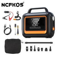 NCFKOS PT213 Démarreur de batterie et compresseur d'air 12V pour véhicules, gonfleur de pneus 150 PSI, gonfleur de paddle board, batterie externe 10000 mAh, lampe de poche