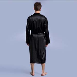 X2440 vente en gros Sexy cadeaux Robe pour hommes de luxe Logo personnalisé hommes Robe de bain doux Satin Kimono Robe pour grossiste - Product Image 3