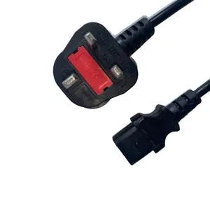 Kostenlose Probe Schwarz 1,2 M/1,5 M/1,8 M BS 1363 Sicherung 13A IEC320 UK Verlängerung 3-poliger Netz kabelst ecker