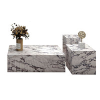 HZX-Table basse violette en pierre pour salon, plinthe basse, plateaux de table de luxe, calacatta, violet