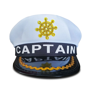 หมวกกะลาสีเรือยอชท์ปักลาย ปรับขนาดได้ หมวกแก๊ปสไตล์ทหารเรือ อุปกรณ์เสริมชุดทหารเรือ - Product Image 4