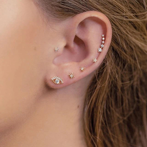 ROXI S925 Pendientes de Plata de Ley 925 con Zirconia de Una Sola Hilera y Baño de Oro de 18k para Mujer - Product Image 3