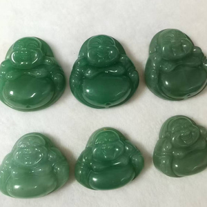 Venta al por mayor 42mm tallado Jade Laughing Buddha colgante <span class=keywords><strong>verde</strong></span> blanco estilo religioso joyería DIY accesorios para la moda Myanmar <span class=keywords><strong>Bruma</strong></span> - Product Image 3