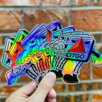 Logotipo personalizado impreso resistente a los rayos UV impermeable troquelado vinilo pegatinas holográficas reflectante holograma etiqueta adhesiva