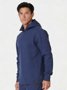 เสื้อฮู้ดผู้ชายแบบดูดซับเหงื่อ ดีไซน์คอปกติดกระดุมคู่ พร้อมแถบยางยืดด้านข้าง เหมาะสำหรับวิ่งกลางแจ้ง ใส่ทำงาน หรือใส่ลำลอง รับผลิตแบบ OEM ODM - Product Image 2