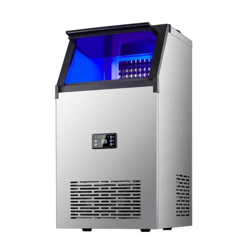 Máquina de hielo comercial 200KG cafetería bar totalmente automática máquina de cubitos de hielo de gran capacidad máquina de hielo cuadrada